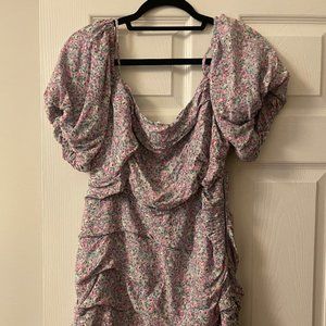 ASTR the Label Off the Shoulder Girly Midi Dress